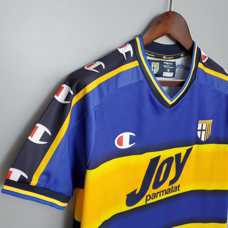 Camisa Parma Retrô 2001/2002 Azul e Amarela - Champion